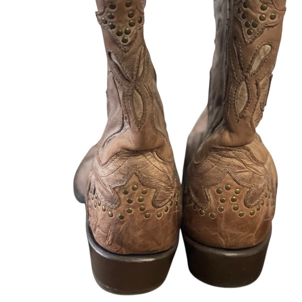 Sonora Riley Distressed Leather Butterfly Western Boots, Cowgirl, Festival, 8B - Picture 8 of 13